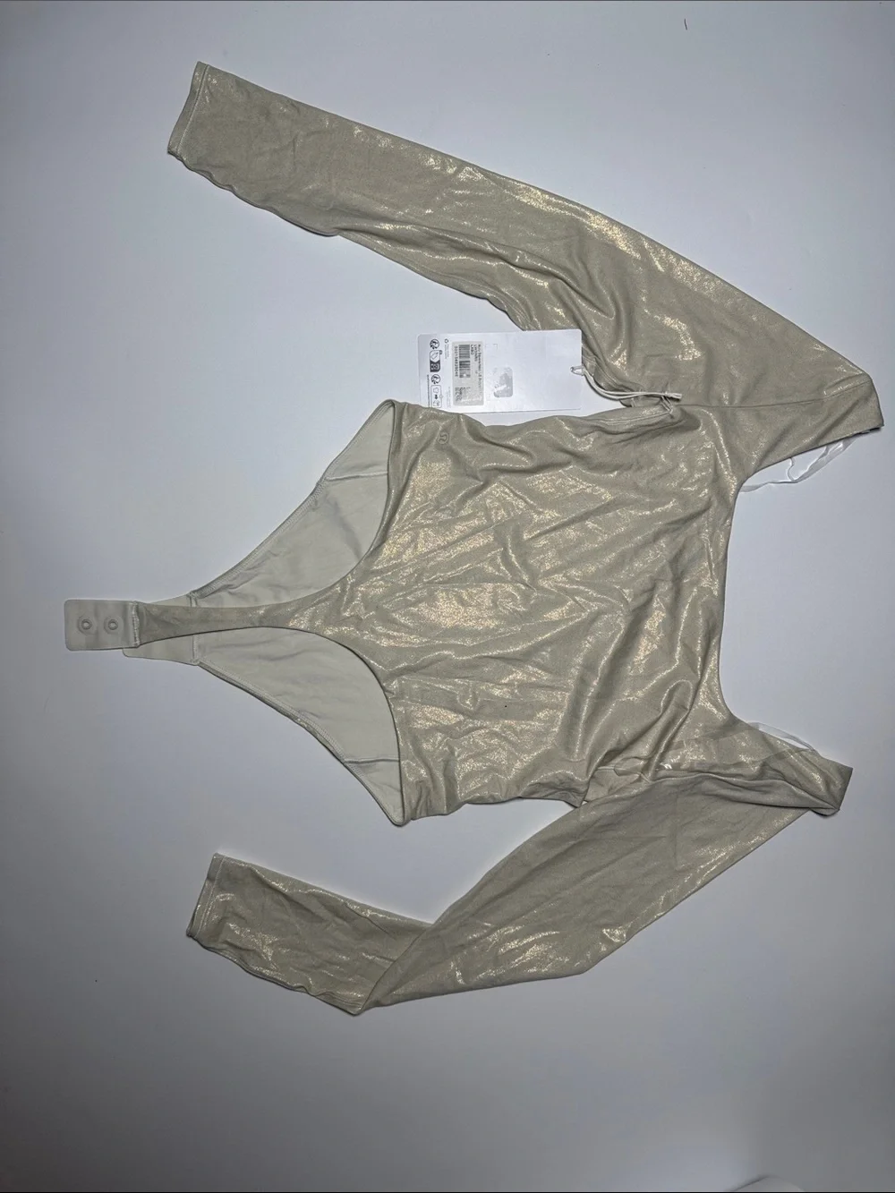 lululemon athletica Metallic Cream Long-Sleeve Bodysuit